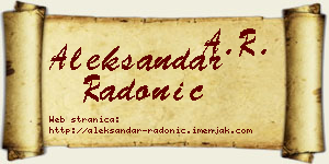 Aleksandar Radonić vizit kartica
